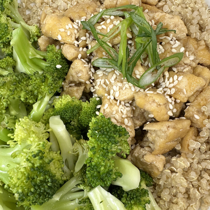 Honey Garlic Tofu with Broccoli and Quinoa